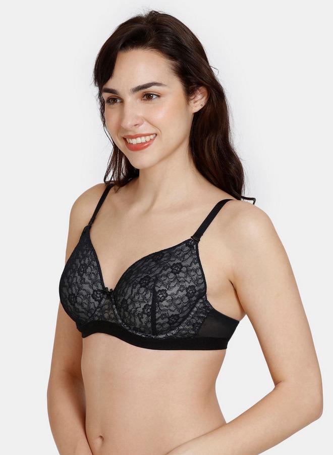 Zivame Lace Detail Balconette Bra with Hook and Eye Closure - Image 3