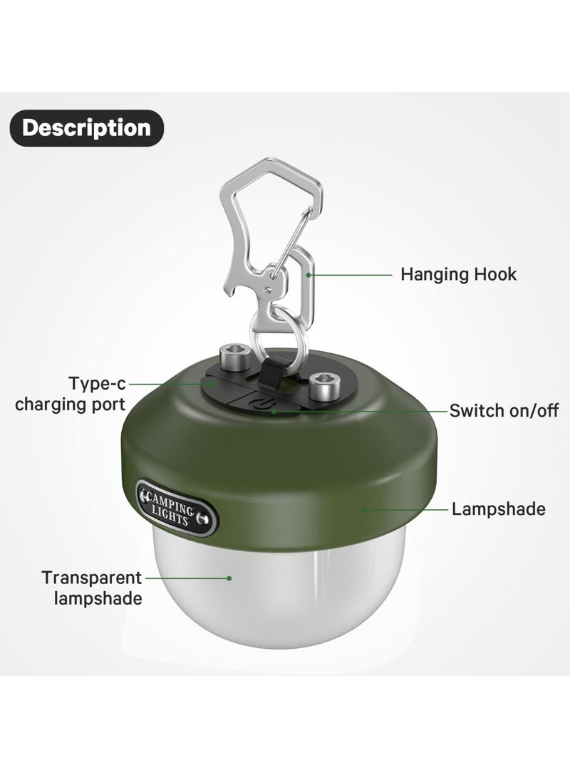 Camping Lantern Rechargeable Portable Waterproof and Multifunctional Light with 6 Modes 150 Lumens for Hurricane Survival Hiking - Image 2
