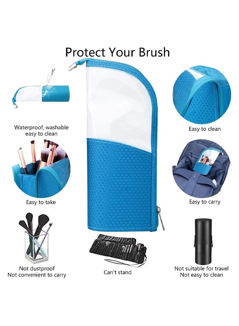 MARGOUN حافظة فرش المكياج منظم حقيبة قلم متعددة الوظائف شفافة مستحضرات التجميل حقيبة أدوات التجميل والقرطاسية - Image 5