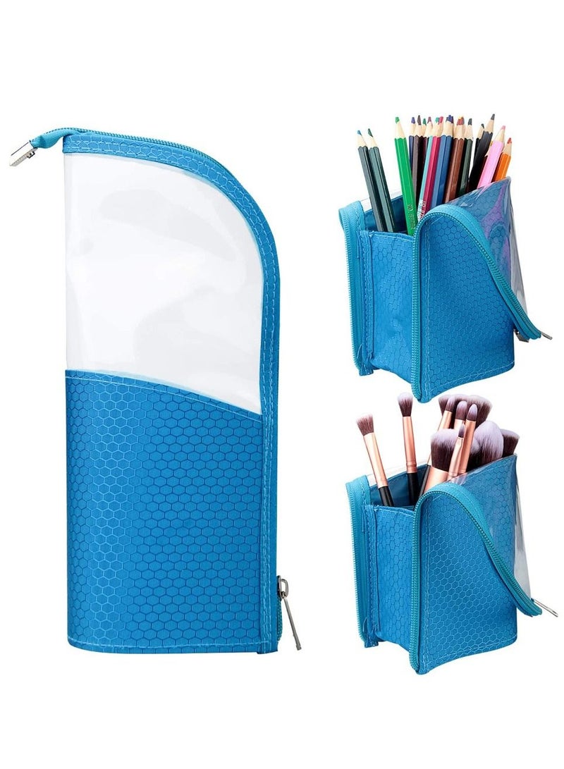 MARGOUN حافظة فرش المكياج منظم حقيبة قلم متعددة الوظائف شفافة مستحضرات التجميل حقيبة أدوات التجميل والقرطاسية - Image 1
