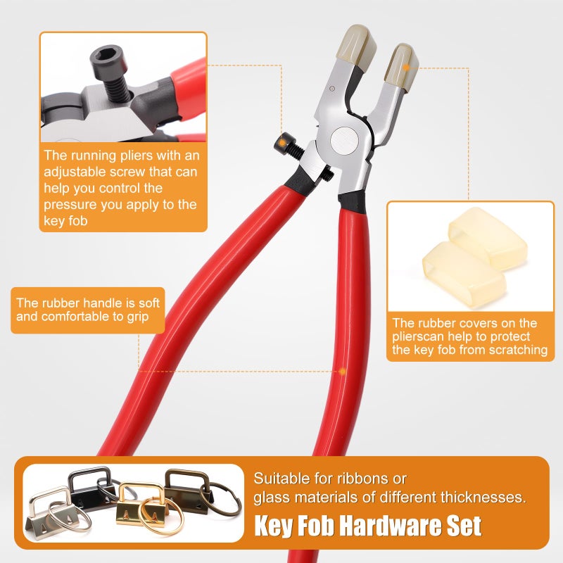 mankk 40PCS 1 inch Key Fob Hardware Set with Key Fob Pliers and Key Ring, Keychain,Lanyard,Wristlet Hardware for Key Fob Hardware Install (4 Colors) - Image 3