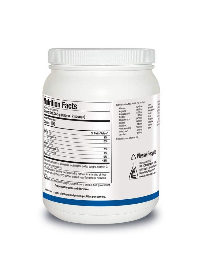 Biotics Research Biotics Reseach HYDROLYZED Collagen Protein Vanilla CRÈME Dairy-Free Collagen Protein Powder from Bone Broth, 21g Protein, Non-GMO, Gluten Free, Easily Digested, Delicious Vanilla Crème Flavor. 28 oz - Image 2