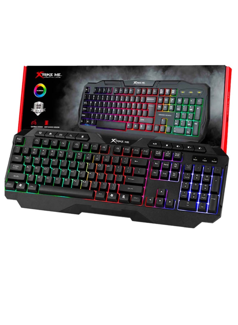 XTRIKE ME لوحة مفاتيح الألعاب السلكية KB-306 مع إضاءة خلفية - Image 1