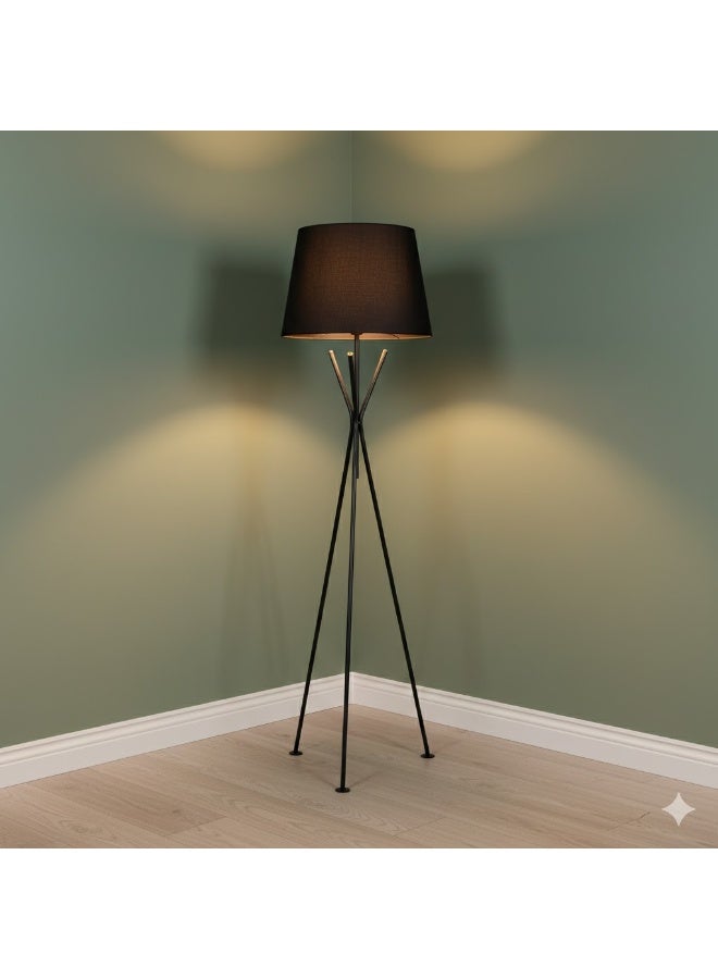 Modern Floor Lamp | Modern And Elegant High Quality Metal Floor Lamp | Color: Black × Black | Size: 150x40x40 cm