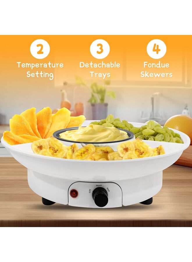 Fondue Pot Chocolate Fondue Maker - Deluxe Electric Dessert Fountain Fondue Pot Set With Party Serving Tray And 15 Forks, Best Gift Idea For Valentine’s Day And Birthdays, Color - Image 2