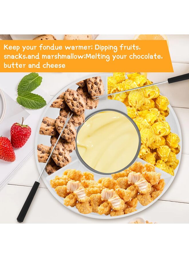 Fondue Pot Chocolate Fondue Maker - Deluxe Electric Dessert Fountain Fondue Pot Set With Party Serving Tray And 15 Forks, Best Gift Idea For Valentine’s Day And Birthdays, Color - Image 3