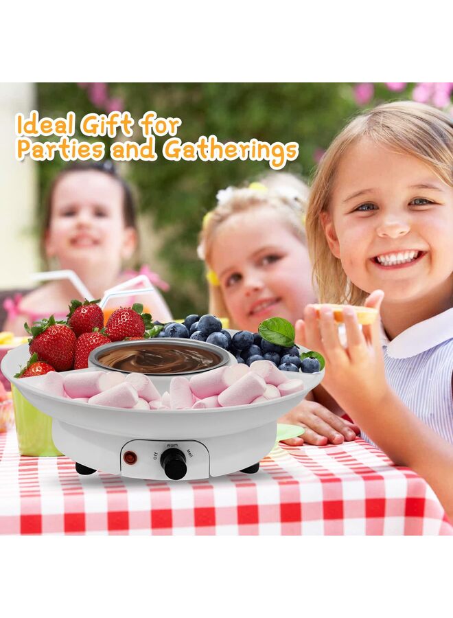 Fondue Pot Chocolate Fondue Maker - Deluxe Electric Dessert Fountain Fondue Pot Set With Party Serving Tray And 15 Forks, Best Gift Idea For Valentine’s Day And Birthdays, Color - Image 5