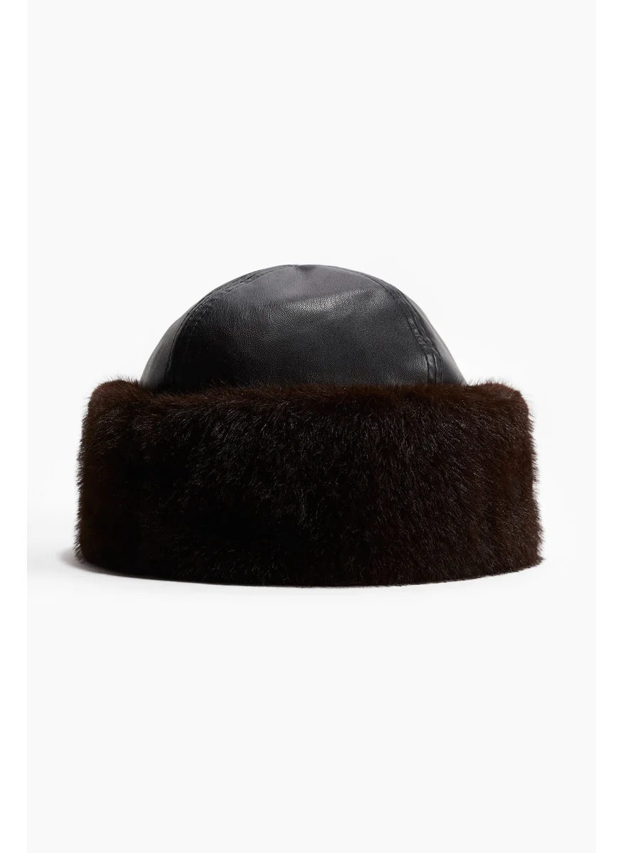 H&M Fluffy-Trim Coated Hat