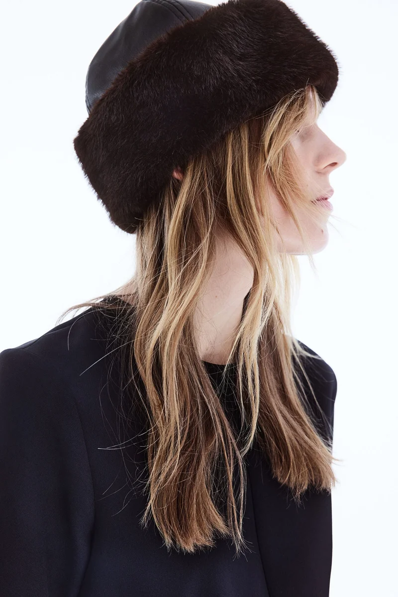 H&M Fluffy-Trim Coated Hat