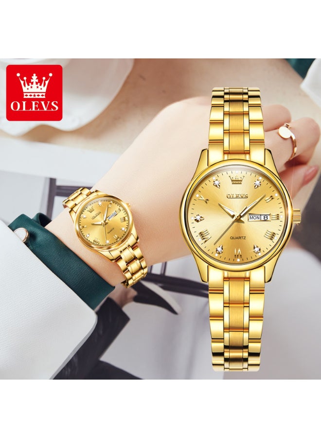 OLEVS Women's Quartz Watch, Luxury Stainless Steel Band, Luminous, Waterproof Fashion Date Wrist Watch - Image 1