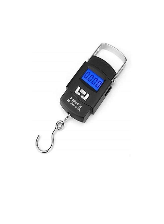 KRAWN Electronic 50Kg/110Lb Digital Scale, Digital Fish Scale, Hanging Scale with Backlit LCD Display, Weight Scale , Portable Suitcase Weighing Luggage Scale with Hook and Tape Measure - Image 4