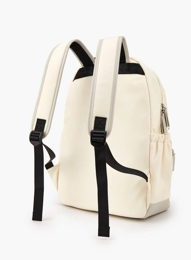 Lee Cooper  Logo Print Backpack With Adjustable Straps for Women | Best Price UAE