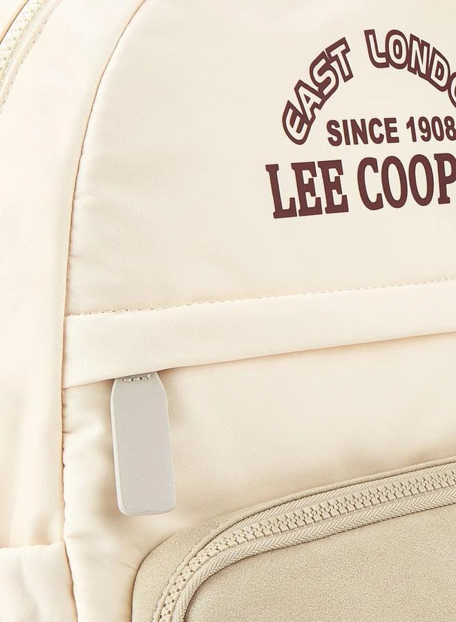 Lee Cooper  Logo Print Backpack With Adjustable Straps for Women | Best Price UAE