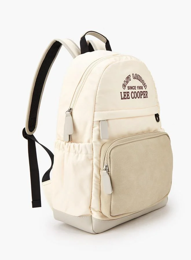 Lee Cooper  Logo Print Backpack With Adjustable Straps for Women | Best Price UAE