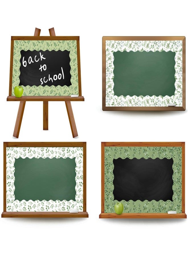 Whaline 69Ft Greenery Bulletin Board Borders Watercolor Eucalyptus Self-Adhesive Border Trim for School Classroom Office Wall Chalkboard Decoration - Image 4