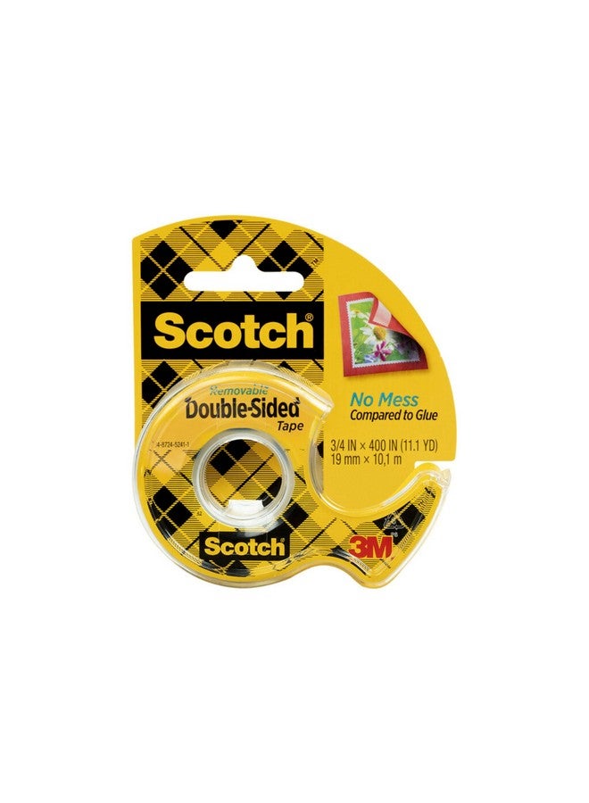 سكوتش شريط لاصق مزدوج الجوانب، 3/4 بوصة × 400 بوصة، موزع واحد/عبوة (667) - Image 1