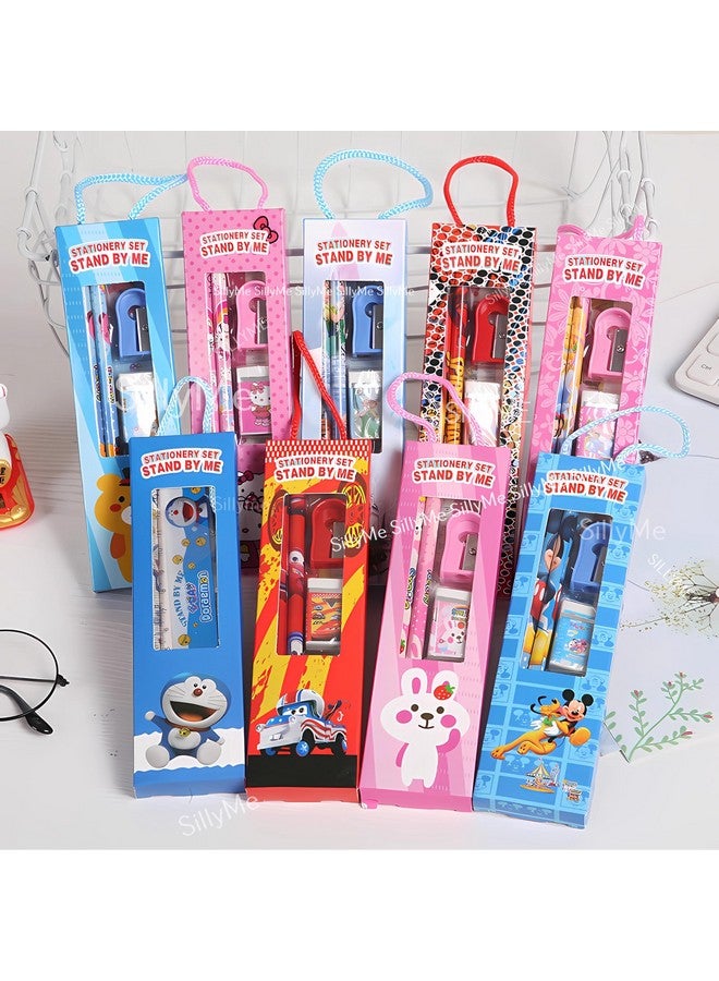 SILLYME 6pcs Stationery Set for Return Gifts Birthday Party for kids - Pencil , scale , eraser - Best Birthday Return Gifts for Kids in Bulk - Return Gifts for Kids Age 3 4 5 6 7 8 12 - Image 3
