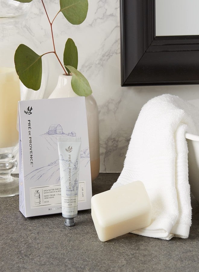 Pre de Provence Gift Set Collection 150 Gram Soap Bar & 1 fl oz Hand Cream, Milk - Image 5