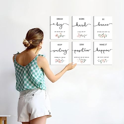 Howwii Inspirational Wall Art for Bedroom, Motivational Office Wall Art Decor, Framed Canvas Wall Art for Women, Girls, Positive Affirmations Quotes Prints, Set of 6PCS, 8"x10", FRAMED - Image 5