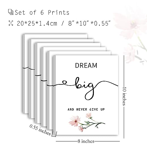 Howwii Inspirational Wall Art for Bedroom, Motivational Office Wall Art Decor, Framed Canvas Wall Art for Women, Girls, Positive Affirmations Quotes Prints, Set of 6PCS, 8"x10", FRAMED - Image 3