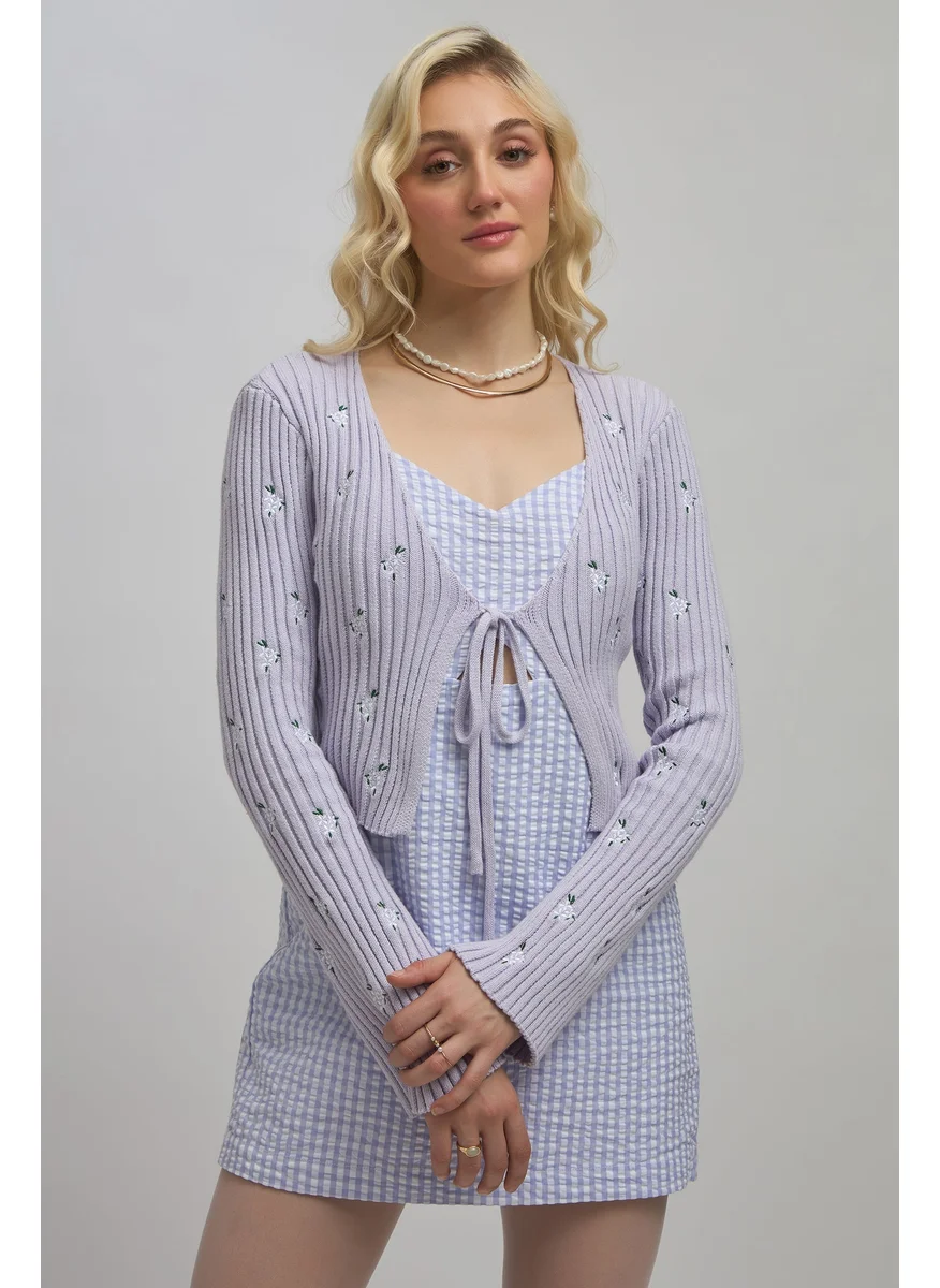 فيرجيو Virgio Rubie Cotton+ Frontopen Embroidery Tieup Top