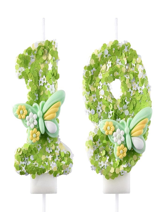 AOOLADA 19 & 91 Birthday Candle, 19th & 91st Cake Candles, Number 19 & 91 Birthday Candles for Cake Topper Decoration, Green - Image 1