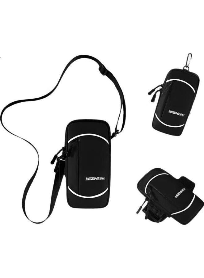 Langling Phone Armband, Running Sports Fitness Large Capacity Phone Pouch, Wrist Sleeve, Lightweight Water-Resistant, For Men And Women, Compatible With Apple 15, Huawei P70, Xiaomi 14, Android Universal, Waist Strap With Hook, Black - Image 3