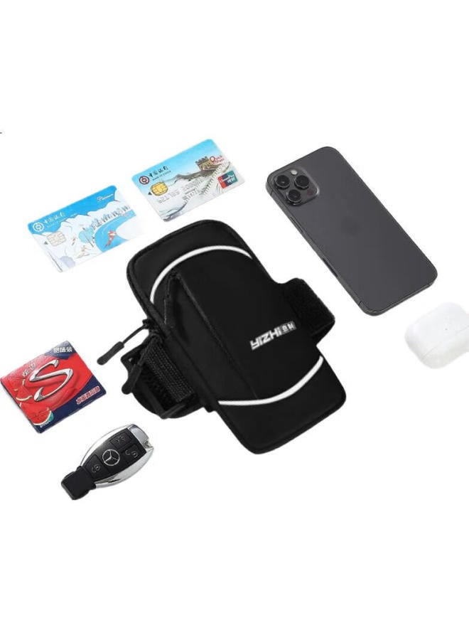 Langling Phone Armband, Running Sports Fitness Large Capacity Phone Pouch, Wrist Sleeve, Lightweight Water-Resistant, For Men And Women, Compatible With Apple 15, Huawei P70, Xiaomi 14, Android Universal, Waist Strap With Hook, Black - Image 2