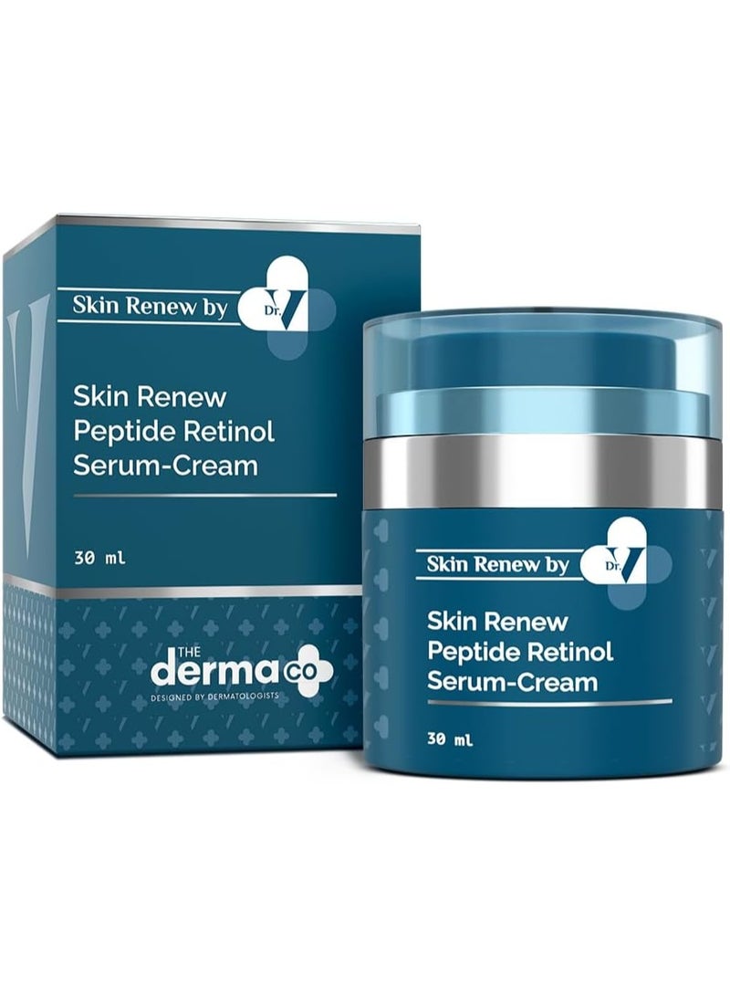 Derma The Derma Co. x Dr.V Skin Renew Peptide Retinol Serum-Cream with Peptide & Retinol-30ml | 1% vv | Boosts Collagen|Brightens, Renews Skin to Give a Youthful Glow|Reduces Blemishes & Dark Spots - Image 2