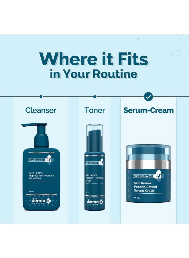 Derma The Derma Co. x Dr.V Skin Renew Peptide Retinol Serum-Cream with Peptide & Retinol-30ml | 1% vv | Boosts Collagen|Brightens, Renews Skin to Give a Youthful Glow|Reduces Blemishes & Dark Spots - Image 4