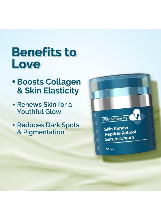 Derma The Derma Co. x Dr.V Skin Renew Peptide Retinol Serum-Cream with Peptide & Retinol-30ml | 1% vv | Boosts Collagen|Brightens, Renews Skin to Give a Youthful Glow|Reduces Blemishes & Dark Spots - Image 5