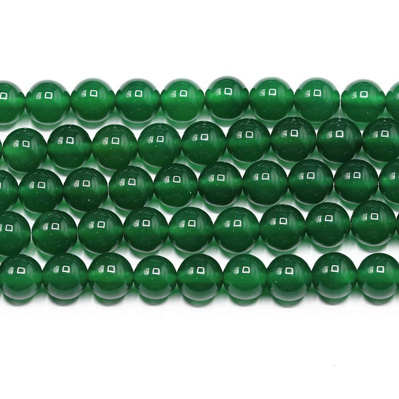 PLTbeads Gorgeous Green Agate Natural Gemstone Loose Beads 8mm Smooth Round Approxi 15 inch DIY Bracelet Necklace for Jewelry Making - Image 3