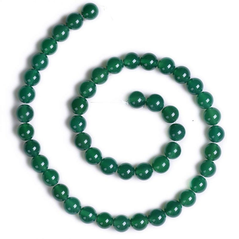 PLTbeads Gorgeous Green Agate Natural Gemstone Loose Beads 8mm Smooth Round Approxi 15 inch DIY Bracelet Necklace for Jewelry Making - Image 2