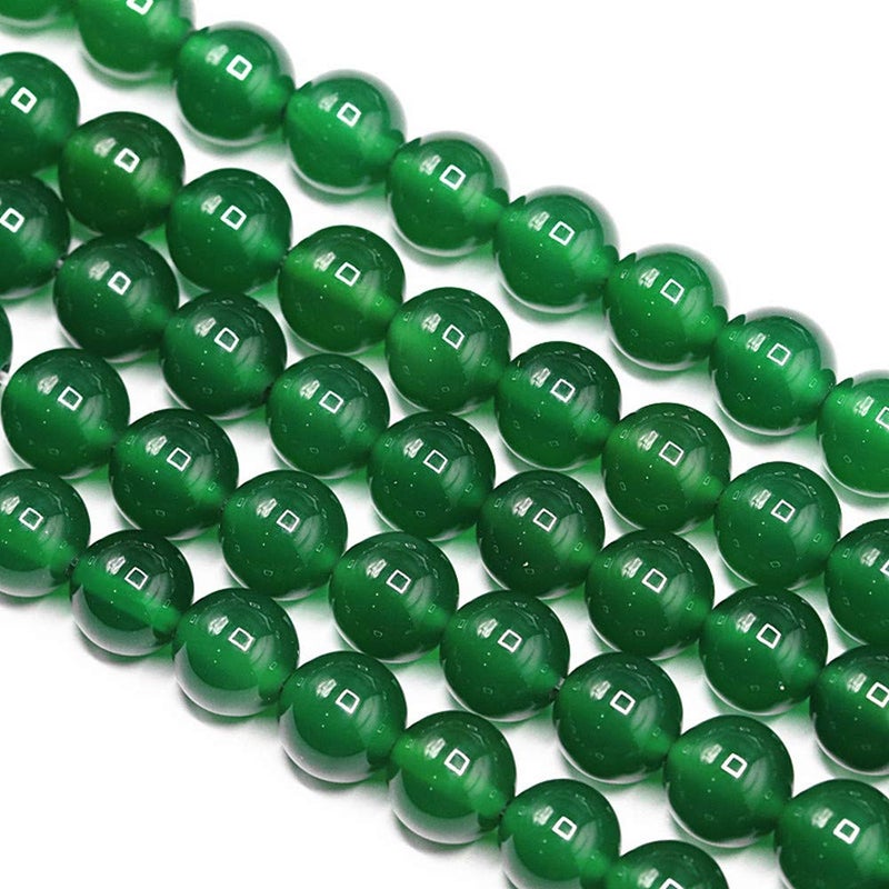 PLTbeads Gorgeous Green Agate Natural Gemstone Loose Beads 8mm Smooth Round Approxi 15 inch DIY Bracelet Necklace for Jewelry Making - Image 4