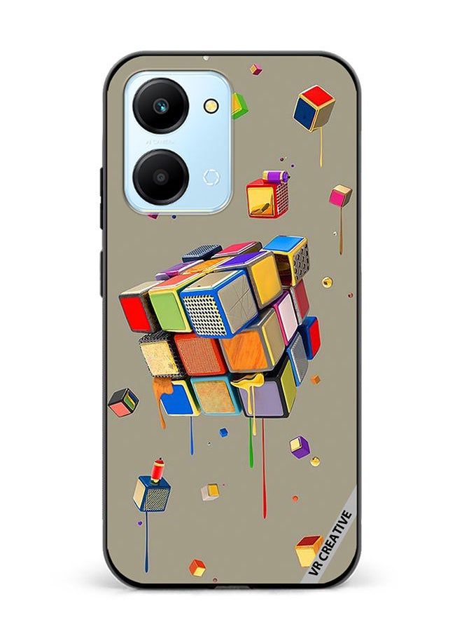 Protective Case Cover For Honor Play7T Dice Design Multicolour