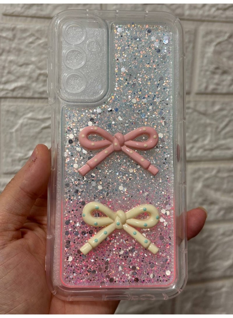 غطاء خلفي مع فيونكة متوافق مع هاتف سامسونج A14 - Image 1