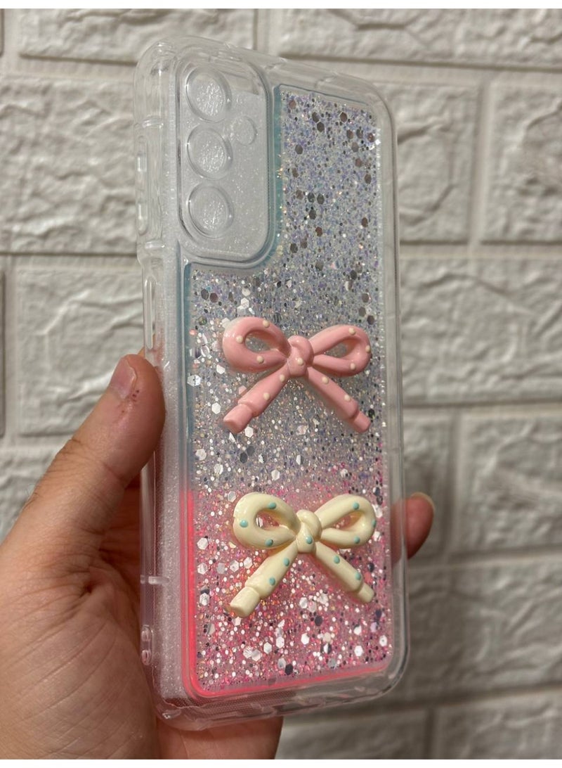 غطاء خلفي مع فيونكة متوافق مع هاتف سامسونج A14 - Image 2