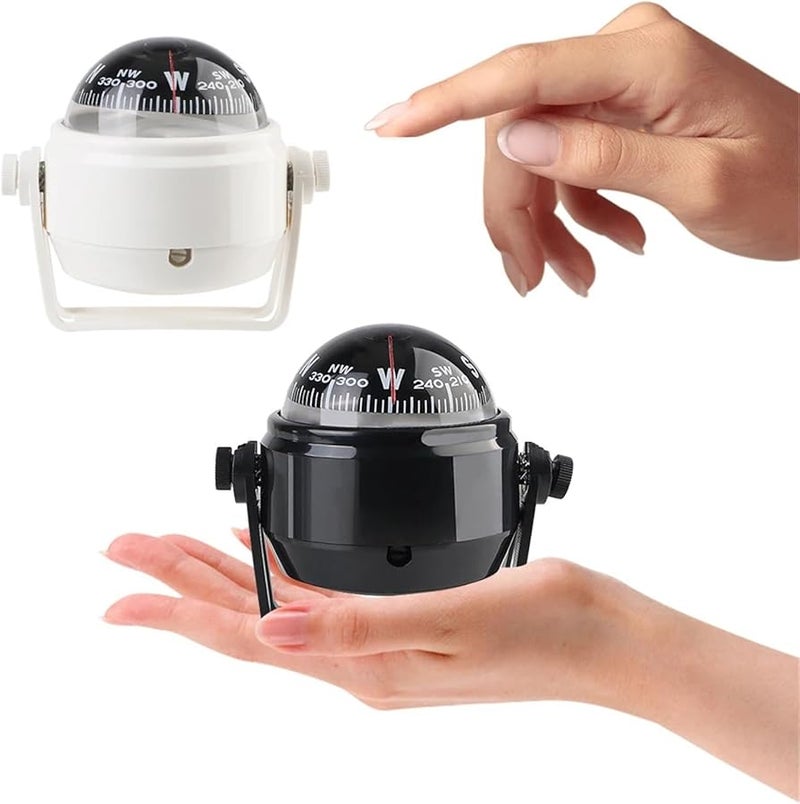 White Boat Compass Marine Dashboard Instrument Cluster Navigation Ornaments 4 PCS - Image 3