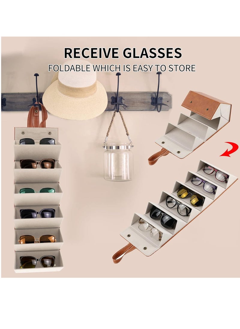 Generic - Foldable Sunglasses Eyeglasses Organizer Case with 6 Slots, Hanging Container for Sunglasses and Accessories - Image 1