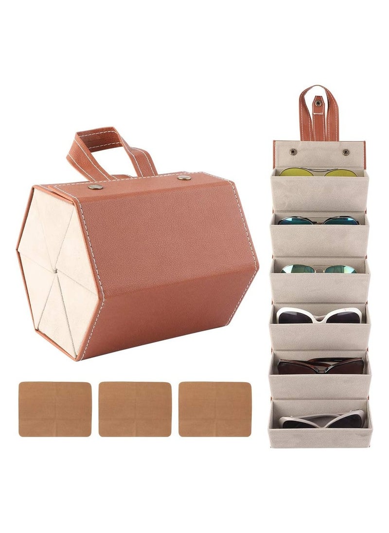 Generic - Foldable Sunglasses Eyeglasses Organizer Case with 6 Slots, Hanging Container for Sunglasses and Accessories - Image 1