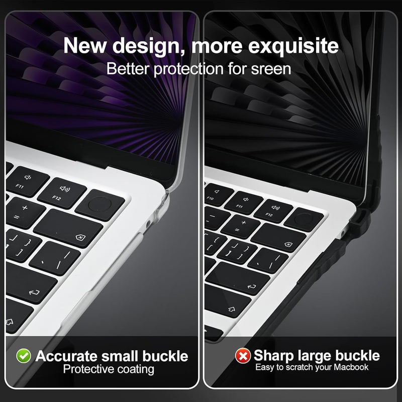 إيوكو حافظة متوافقة مع MacBook Air 15 بوصة M5 M4 M3 M2 A3448 A3241 A3114 A2941، إصدار 2026 2025-2023، [فائق النحافة] غطاء صلب واقٍ شفاف غير لامع، ملمس أصلي - شفاف رمادي فضائي - Image 5
