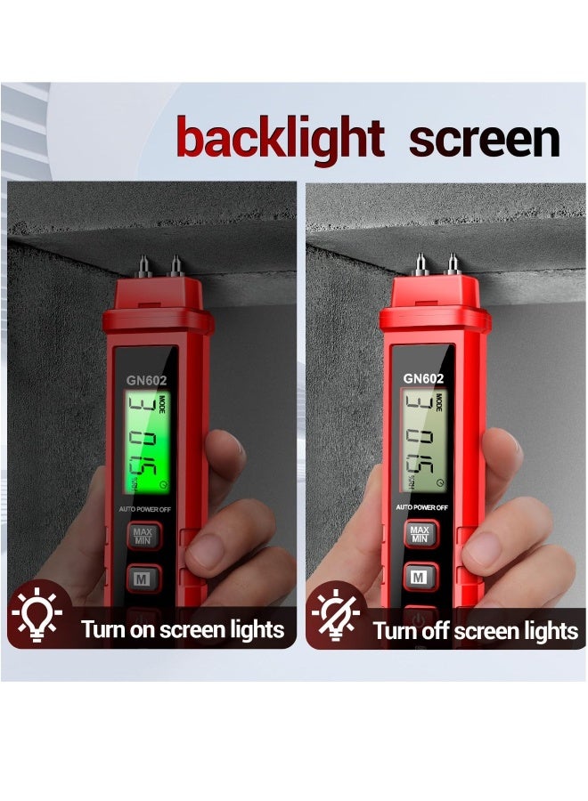 Wood Moisture Meter Detector, Water Leak Detector for Lumber Concrete Building, Wall Moisture Sensor, Digital Moisture Detector, for Firewood Lumber, Bricks, Floors (Pen-type Moisture Meter)