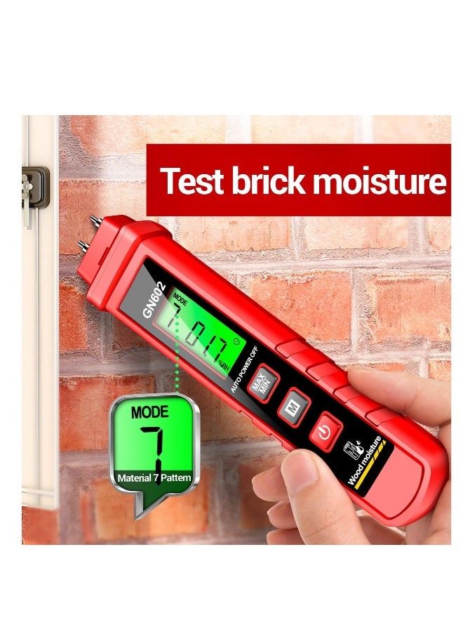 Wood Moisture Meter Detector, Water Leak Detector for Lumber Concrete Building, Wall Moisture Sensor, Digital Moisture Detector, for Firewood Lumber, Bricks, Floors (Pen-type Moisture Meter)