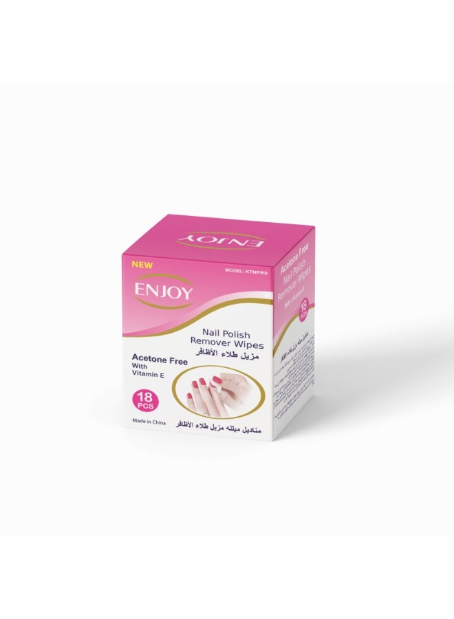 إنجوي مناديل مزيل طلاء الأظافر من إنچوي – 18 قطعة – خالية من الأسيتون مع فيتامين E – عناية لطيفة وسريعة – مغلفة بشكل فردي وسهلة الحمل - Image 2