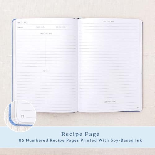 ELYN Recipe Book, Blank Cooking Notebook With 85 Recipe Pages, Ribbon Bookmarks & Index Pages, Spill-Proof & Hardcover Cookbook, (8.5" x 6"), Recipe Notebook to Write Your Own Recipes - Linen - Image 2