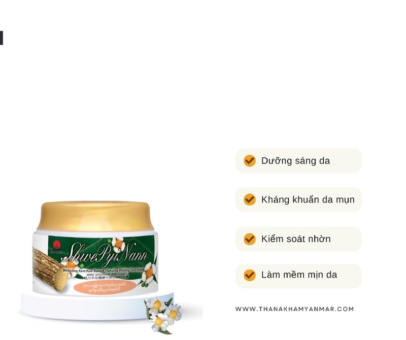 Hani Po Shwe Pyi Nann Whitening Thanakha Pudding Face Cream with Vitamin E SPF 20 Pack of 2  MyanmarKant Kaw stamenNatural Moisturizing sunblock for women  Natural cleansing for women  girl men  adults  Cream for women  girls  facial cream  body cream for women  girls - Image 2