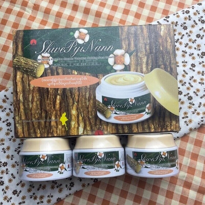 Hani Po Shwe Pyi Nann Whitening Thanakha Pudding Face Cream with Vitamin E SPF 20 Pack of 2  MyanmarKant Kaw stamenNatural Moisturizing sunblock for women  Natural cleansing for women  girl men  adults  Cream for women  girls  facial cream  body cream for women  girls - Image 4