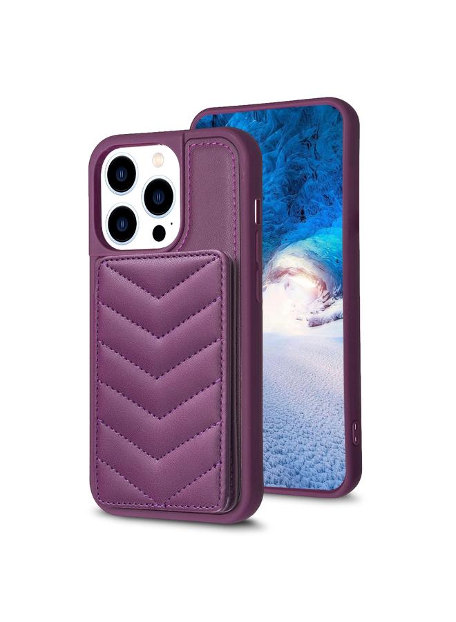 Zaboon Case For iPhone 13 Pro Max BF26 Wave Pattern Card Bag Holder Phone Case - Image 1