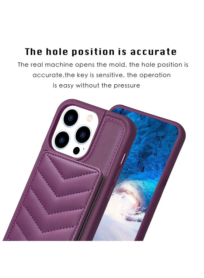 Zaboon Case For iPhone 13 Pro Max BF26 Wave Pattern Card Bag Holder Phone Case - Image 3