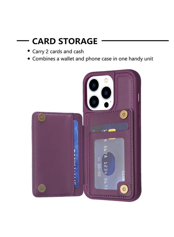 Zaboon Case For iPhone 13 Pro Max BF26 Wave Pattern Card Bag Holder Phone Case - Image 4